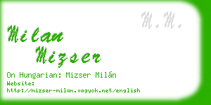 milan mizser business card