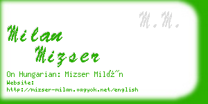 milan mizser business card